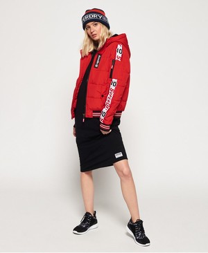 Superdry Collab Gravity Padded Női Kabát Piros | SHPMG9814